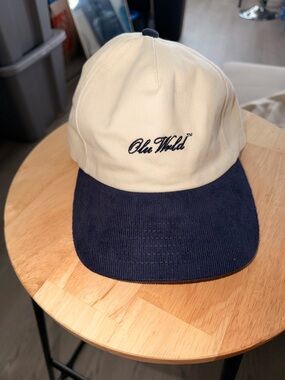 Two-Tone Cotton Baseball Cap - Cream & Navy